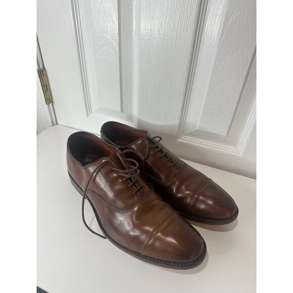 Allen Edmonds Park Avenue Cap Toe Oxfords Sz 11D Brown Leather Dress Shoes - Picture 2 of 9